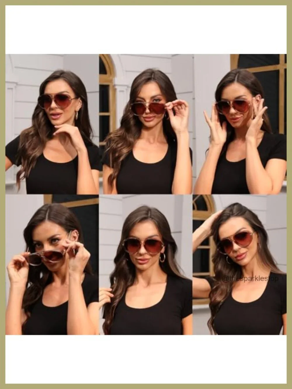 Retro Polarized Aviator Sunglasses Oversized Metal Frame 70s Trendy